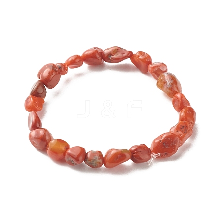 Natural Red Jasper Beads Stretch Bracelet for Kids BJEW-JB07031-08-1