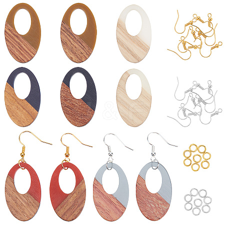 DIY Walnut Wooden Dangle Earring Making Kits DIY-OC0006-75-1