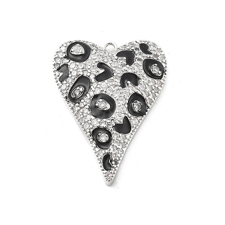 Brass Micro Pave Clear Cubic Zirconia Pendants KK-L228-43B-P-1