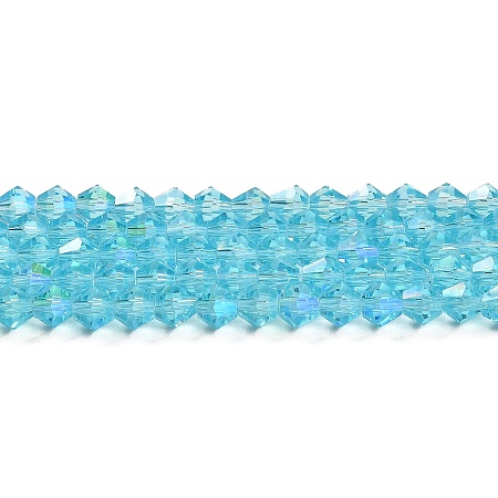 Transparent Electroplate Glass Beads Strands LS-EGLA-A039-T4mm-L20-1