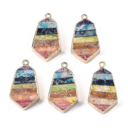 Rainbow Color Natural Imperial Jasper Pendants G-S359-328-1