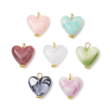 Imitation Gemstone Acrylic Pendants PALLOY-JF03955-01-1