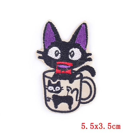 Cat Theme Computerized Embroidery Cloth Iron on/Sew on Patches PATC-PW0002-08D-1