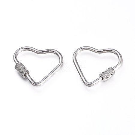 Non-Tarnish 304 Stainless Steel Screw Carabiner Lock Charms STAS-K192-02P-1