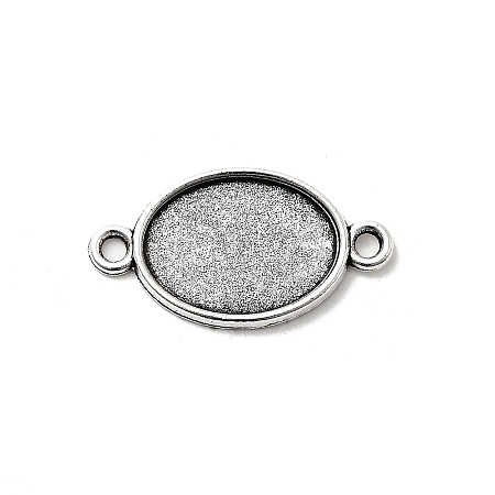 Antique Silver Tibetan Style Alloy Flat Oval Cabochon Connector Settings LS-TIBE-M022-06AS-1