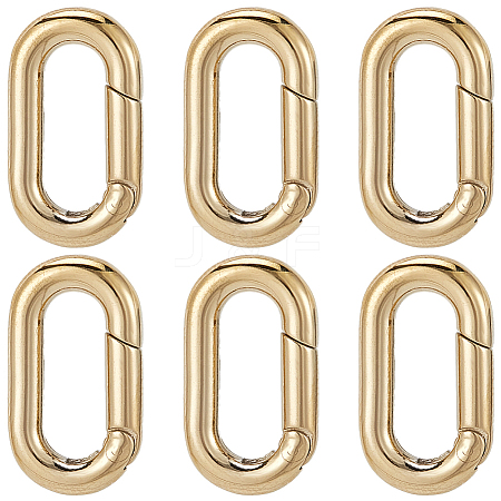 SUNNYCLUE 6Pcs Ion Plating(IP) 304 Stainless Steel Spring Gate Rings STAS-SC0008-34-1