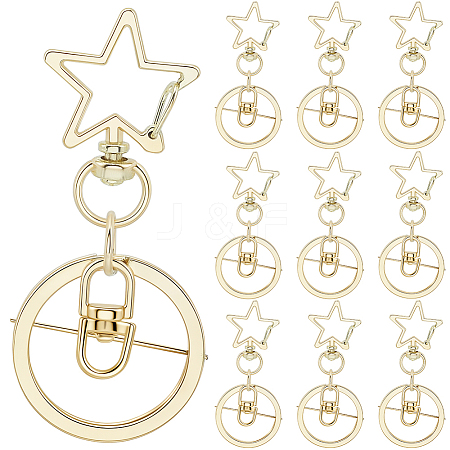 18Pcs Alloy Swivel Keychain Clasps KEYC-SP0001-48A-G-1