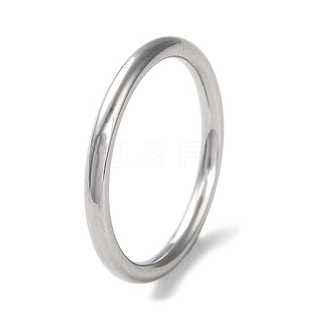 304 Stainless Steel Simple Plain Band Finger Ring for Women Men RJEW-F152-01A-P-1