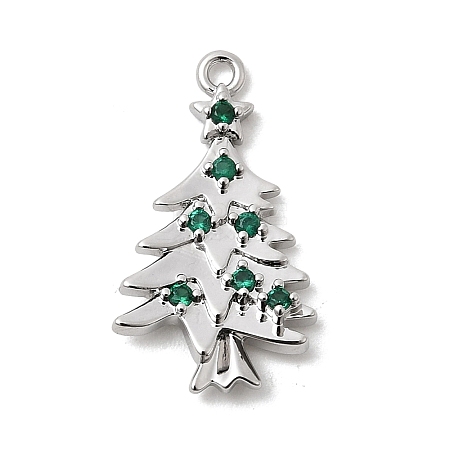 Christmas Brass Micro Pave Cubic Zirconia Pendants KK-L258-04P-A02-1