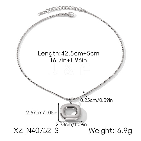 304 Stainless Steel Rectangle Pendant Necklaces WGB85DE-04-1