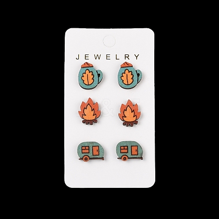 Thanksgiving Stud Earrings Set EJEW-U016-01P-04-1