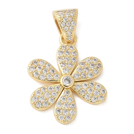 Brass Micro Pave Cubic Zirconia Pendants KK-K298-37G-1