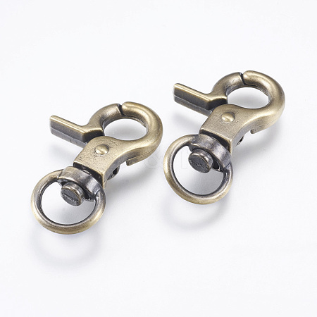 Tibetan Style Alloy Swivel Lobster Claw Clasps PALLOY-L206-01AB-1