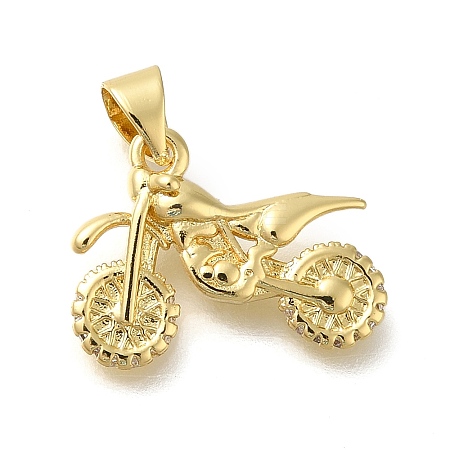 Rack Plating Brass with Cubic Zirconia Pendants KK-Z086-32G-1