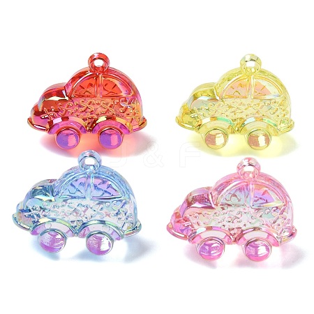 Electroplate Transparent Acrylic Pendants OACR-I014-22-1