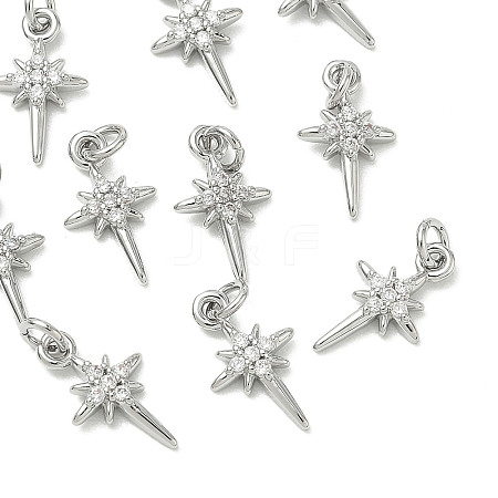SHEGRACE Brass Micro Pave Cubic Zirconia Pendants XGRQ3D285-480P-1