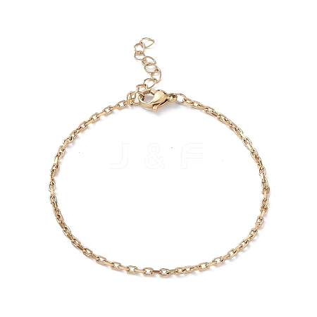 Ion Plating(IP) 304 Stainless Steel Cable Chain Bracelet for Men Women STAS-B039-04G-1