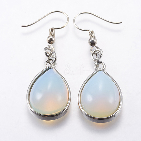 Opalite Dangle Earrings EJEW-P143-A08-1