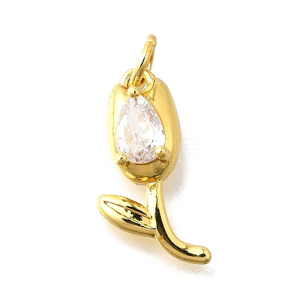 Brass Micro Pave Cubic Zirconia Pendants KK-Z102-01G-02-1