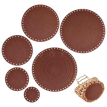   10 Sets 5 Style Flat Round Felt Fabric DIY-PH0009-24C-1