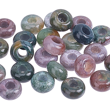 25Pcs Natural Indian Agate European Large Hole Beads G-HY0002-07-1