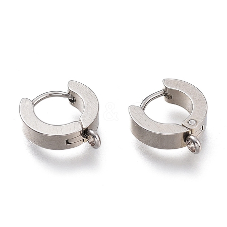 304 Stainless Steel Huggie Hoop Earrings Findings X-STAS-I167-01C-P-1