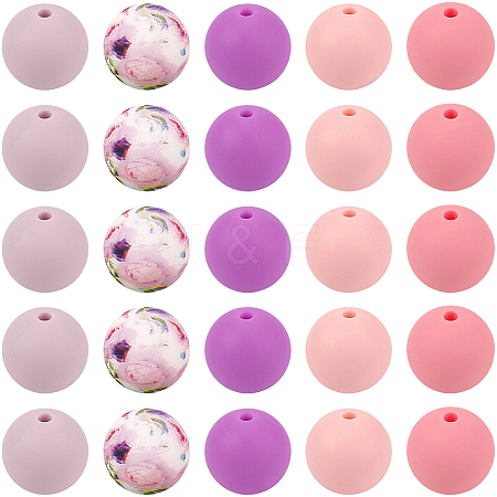 Round Silicone Focal Beads SIL-SP0001-16C-1