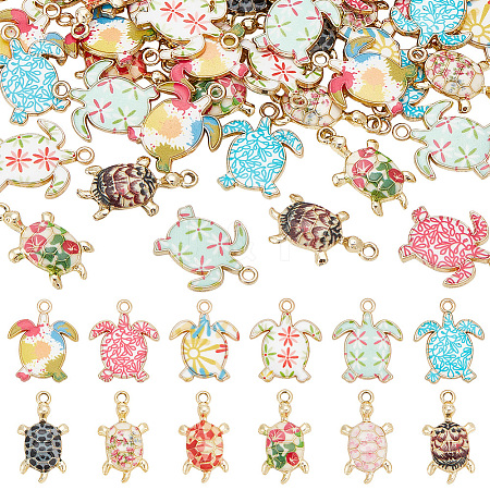   12 Style Alloy Enamel Pendants ENAM-PH0002-56-1