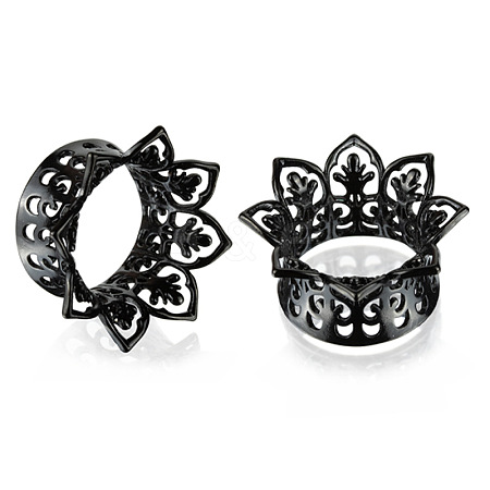 Hollow Out Flower Brass Alloy Ear Tunnels FS-WG7C815-10-1