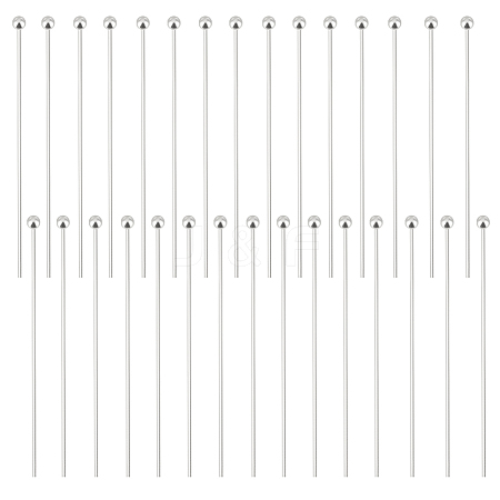 30Pcs 925 Sterling Silver Ball Head Pins STER-BBC0005-96B-1
