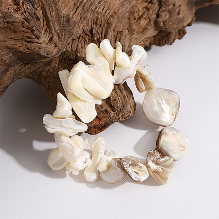 Natural Shell Beads Stretch Bracelets BJEW-H621-02-1