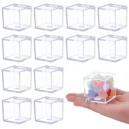 30Pcs Square Transparent PS Plastic Minifigures Display Cases ODIS-GA0001-85-1