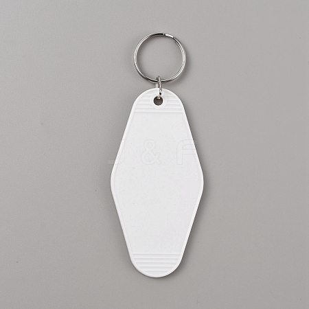 Plastic Blank Motel Keychain KEYC-WH0034-35G-1
