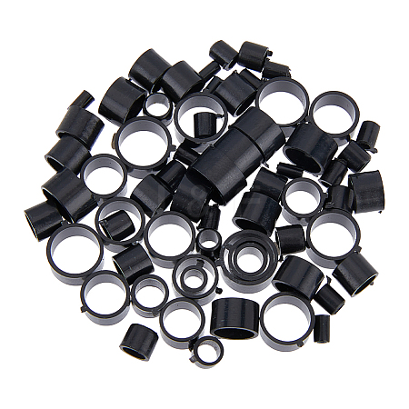 SUPERFINDINGS 35Pcs 35 Style Plastic Guides Ring KY-FH0001-24-1