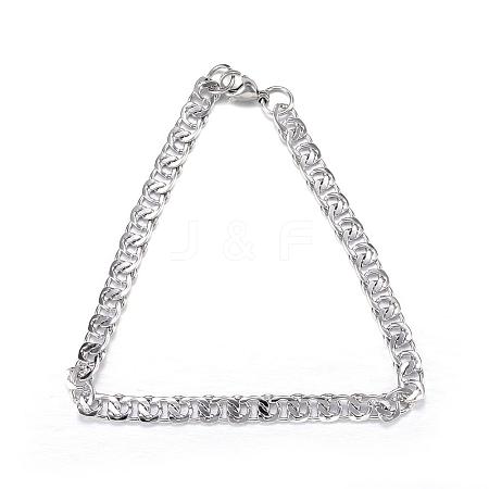 Tarnish Resistant 304 Stainless Steel Curb Chain Bracelets BJEW-P064-25P-1