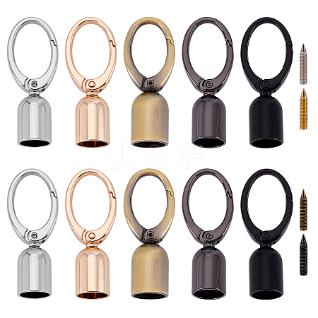 10Pcs 5 Colors Zinc Alloy Cord Ends FIND-GA0007-49-1