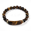 Natural Tiger Eye Beads Stretch Bracelets BJEW-T022-04F-2