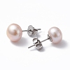 Natural Pearl Ear Studs EJEW-P223-01E-P04-2