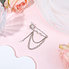 1Pc Star Alloy Hanging Chain Brooches JEWB-BM0001-05-4