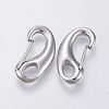 Tarnish Resistant 304 Stainless Steel Push Gate Snap Keychain Clasp Findings X-STAS-G039-03P-2