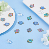 32Pcs 8 Colors Printed Alloy Enamel Connector Charms ENAM-DC0002-08-4