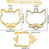 Olycraft 24Pcs 2 Colors Cat Head Alloy Small Handmade Pendant FIND-OC0001-51-2