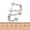 Brass Rhinestone Stud Dangle Earrings EJEW-B0160-01P-2