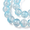Transparent Crackle Baking Painted Glass Beads Strands DGLA-T003-01A-06-3