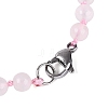Natural Rose Quartz Flower Pendant Necklaces NJEW-N064-08C-5