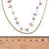 304 Stainless Steel & Natural Mixed Stone Colorful Chip Double Layer Necklaces for Women NJEW-Z061-06G-01-5