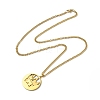 304 Stainless Steel Double Layer Pendant Necklaces LS-NJEW-D047-02G-1
