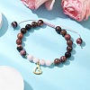 Natural Mixed Gemstone Beaded Braided Bracelets BJEW-JB11285-02-1