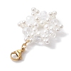 Christmas Snowflake Shell Pearl & Glass Pendants Decorations HJEW-TA00217-4