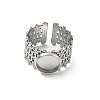 304 Stainless Steel Cuff Ring Components SA-CBA37BC-16B-P-2